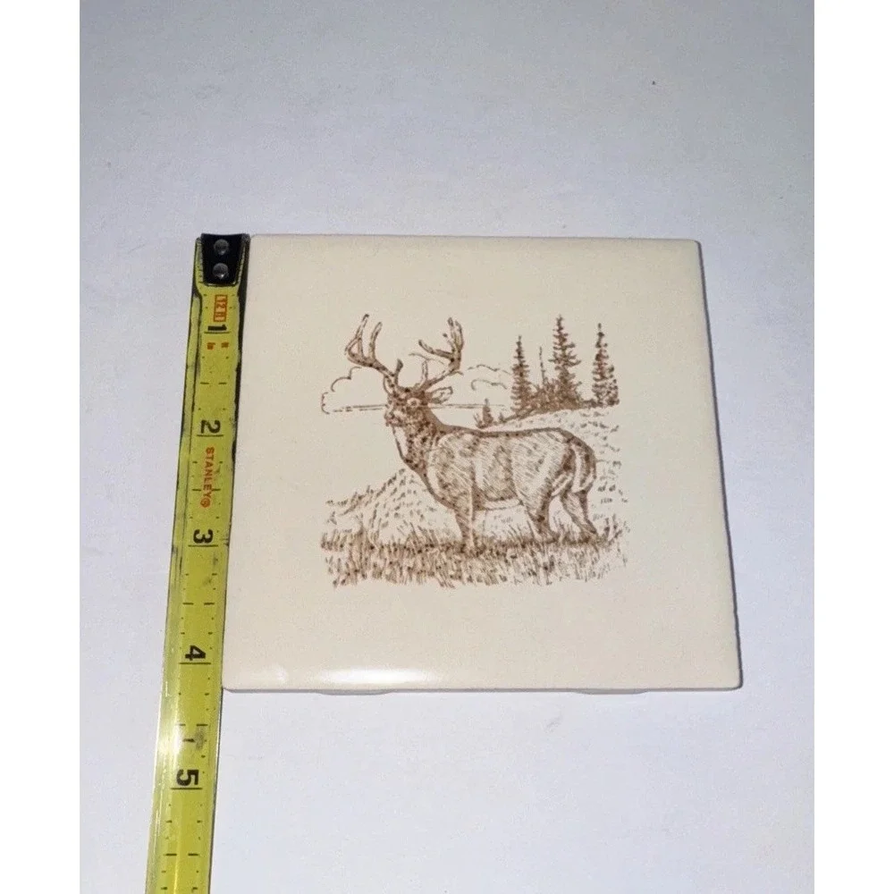 4 Coasters‎ Deer Ceramic